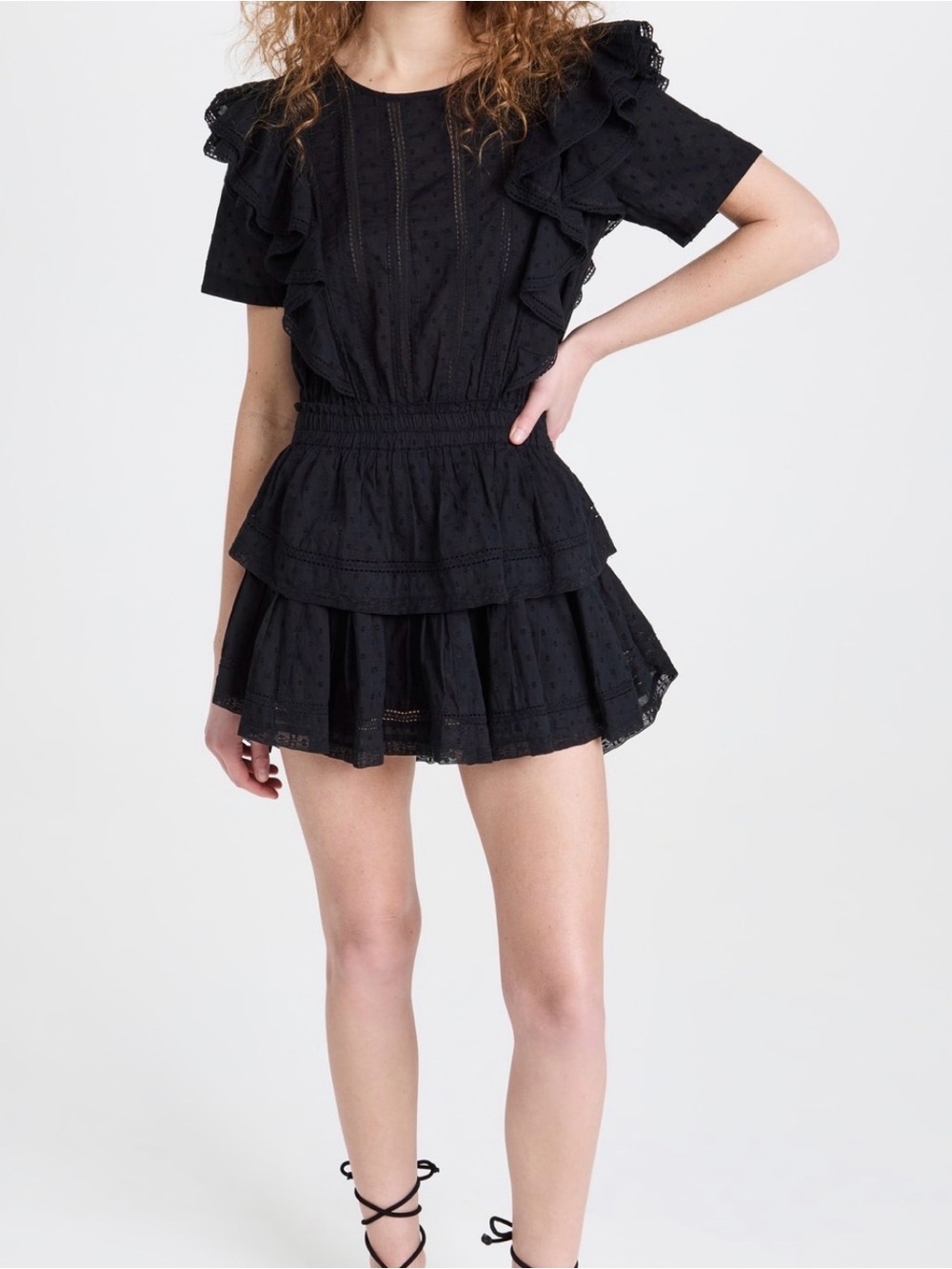 LoveShackFancy Black Natasha Dress- Sz L